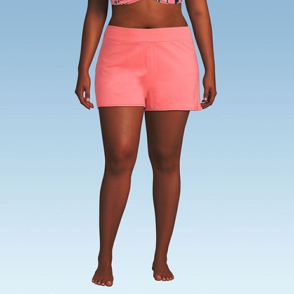 Land's End plus size stretch full panty swimsuit Wood Lily color 3" inseam 18
